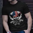 Cool Sugar Skull Cowboy Hat American Flag 4Th Of July Unisex T-Shirt Gifts for Him