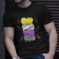 Cottagecore Aesthetic Kawaii Frog Pile Nonbinary Pride Flag Unisex T-Shirt Gifts for Him