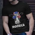 Cow 4Th Of July Moorica Merica Men American Flag Sunglasses Unisex T-Shirt Gifts for Him