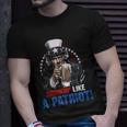 Drinkin Like A Patriot 4Th Of July Uncle Sam Unisex T-Shirt Gifts for Him