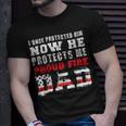 Firefighter Proud Fire Dad Fireman Father Of A Firefighter Dad V2 Unisex T-Shirt Gifts for Him