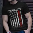 Firefighter Red Line Promoted To Daddy 2022 Firefighter Dad On Back Unisex T-Shirt Gifts for Him