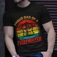 Firefighter Vintage Retro Proud Dad Of A Firefighter Fireman Fathers Day V3 Unisex T-Shirt Gifts for Him