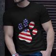 Funny Dog Paw American Flag Cute 4Th Of July Unisex T-Shirt Gifts for Him