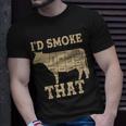 Funny Id Smoke That Cattle Meat Cuts Tshirt Unisex T-Shirt Gifts for Him