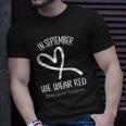 Heart In September We Wear Red Blood Cancer Awareness Ribbon Unisex T-Shirt Gifts for Him