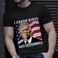I Crash Bikes And Economies America Flag Funny Biden Unisex T-Shirt Gifts for Him