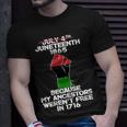 Juneteenth 1865 American African Freedom Day Unisex T-Shirt Gifts for Him