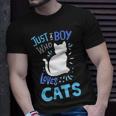 Kids Cat Just A Boy Who Loves Cats Gift For Cat Lovers Unisex T-Shirt Gifts for Him