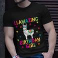 Llama Birthday Party Llamazing Gift Girl Rainbow Hearts Gift Unisex T-Shirt Gifts for Him