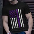 Love Always Remembers Alzheimers American Flag Unisex T-Shirt Gifts for Him