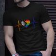 Lovely Lgbt Gay Pride Heartbeat Lesbian Gays Love Vintage Gift Unisex T-Shirt Gifts for Him