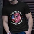 Merica 4Th Of July Flamingo Flock Patriotic American Flag Unisex T-Shirt Gifts for Him
