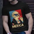 Merica George Washington 4Th Of July Usa Flag Funny American Gift Unisex T-Shirt Gifts for Him