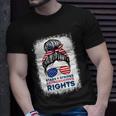 Messy Bun American Flag Stars Stripes Reproductive Rights Meaningful Gift V2 Unisex T-Shirt Gifts for Him