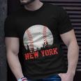 New York Skyline Baseball Sports Fan Unisex T-Shirt Gifts for Him
