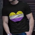 Noncute binary Heart Flag Pride Identity Lgbt Noncute binary Graphic Fun T-shirt Gifts for Him