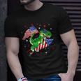 Patriotic Dinosaur Fireworks &8211 Usa American Flag 4Th Of July Unisex T-Shirt Gifts for Him