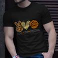 Peace Love Basketball Heart Ball Sports Team Game Player Unisex T-Shirt Gifts for Him