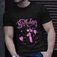 Princess Birthday Girl 1 Year Old Themed Funny Princess Birthday Unisex T-Shirt Gifts for Him