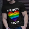 Proud Mom Heart Flag Parent Of Lgbtq Lesbian Bi Trans Gift Unisex T-Shirt Gifts for Him