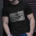 Raise Lions Not Sheep American Patriot Patriotic Lion Tshirt T-Shirt Gifts for Him
