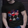 Red Wine Blue 4Th Of July Wine Red White Blue Wine Glasses V5 Unisex T-Shirt Gifts for Him