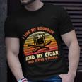 Retro I Like My Bourbon And My Cigar And Maybe Three People Funny Quote Tshirt Unisex T-Shirt Gifts for Him