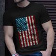 Retro Style 4Th July Usa Patriotic Distressed America Flag Cool Gift Unisex T-Shirt Gifts for Him