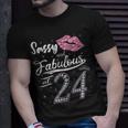 Sassy And Fabulous At 24 24Th Pink Crown Lips Women Birthday Unisex T-Shirt Gifts for Him