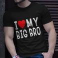 Sibling Quote I Love My Big Bro Heart Brother T-shirt Gifts for Him