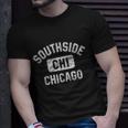 Southside Chicago Chi Gym Style Distressed White Print Unisex T-Shirt Gifts for Him