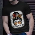 Thanksgiving Lunch Lady Life Messy Bun Glasses Bleach T-shirt Gifts for Him