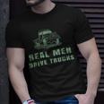 Trucker Trucker Real Drive Trucks Funny Vintage Truck Driver Unisex T-Shirt Gifts for Him