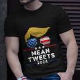 Trump 2024 Mean Tweets Usa Flag Sunglasses Funny Political Gift Unisex T-Shirt Gifts for Him