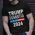 Trump Desantis 2024 Us Flag Tshirt Unisex T-Shirt Gifts for Him