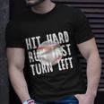 Vintage Hit Hard Run Fast Turn Left Baseball Funny Sport Gift Unisex T-Shirt Gifts for Him