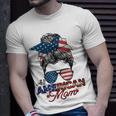 All American Mom 4Th July Messy Bun Us Flag Unisex T-Shirt Gifts for Him