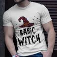 Basic Witch Women Halloween Distressed Witch Hat Unisex T-Shirt Gifts for Him