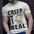 Creep It Real Ghost Skateboarding Halloween Fall Season T-shirt Gifts for Him