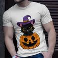 Halloween Cute Black Cat Witch Hat Pumpkin For Kids Girls Unisex T-Shirt Gifts for Him