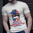 Messy Bun Us Flag Stars Stripes Reproductive Rights T-shirt Gifts for Him