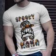 Spooky Mama Scary Halloween Messy Hair Bun Mothers Unisex T-Shirt Gifts for Him
