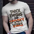 Thick Thighs And Spooky Vibes Leopard Halloween Costume Unisex T-Shirt Gifts for Him