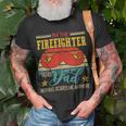Firefighter Vintage Retro Im The Firefighter And Dad Funny Dad Mustache Unisex T-Shirt