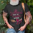 Breast Cancer Chose The Wrong Witch Breast Cancer Halloween Unisex T-Shirt Gifts for Old Men