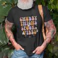 Chubby Thights And Spooky Vibes Halloween Groovy Unisex T-Shirt Gifts for Old Men
