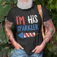 Couples Matching 4Th Of July - Im His Sparkler Unisex T-Shirt Gifts for Old Men