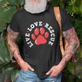 Dog Rescue Adopt Dog Paw Print Unisex T-Shirt Gifts for Old Men