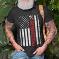 Firefighter Retro American Flag Firefighter Dad 4Th Of July Fathers Day Unisex T-Shirt Gifts for Old Men
